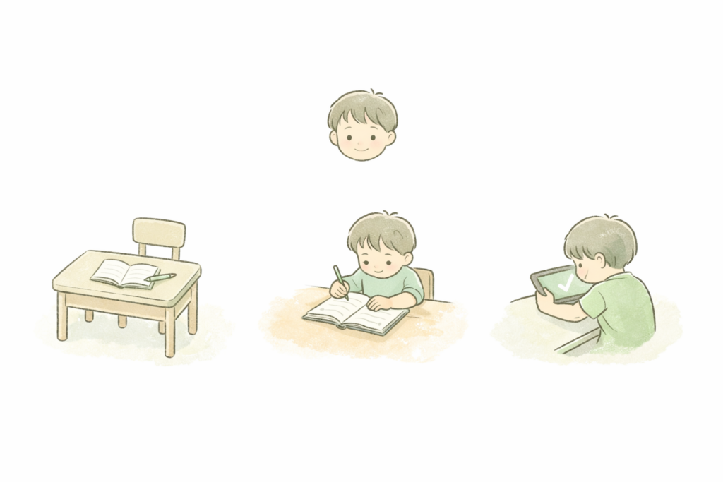 子どもの学習タイプによって天神の向き不向きが分かれるイメージ