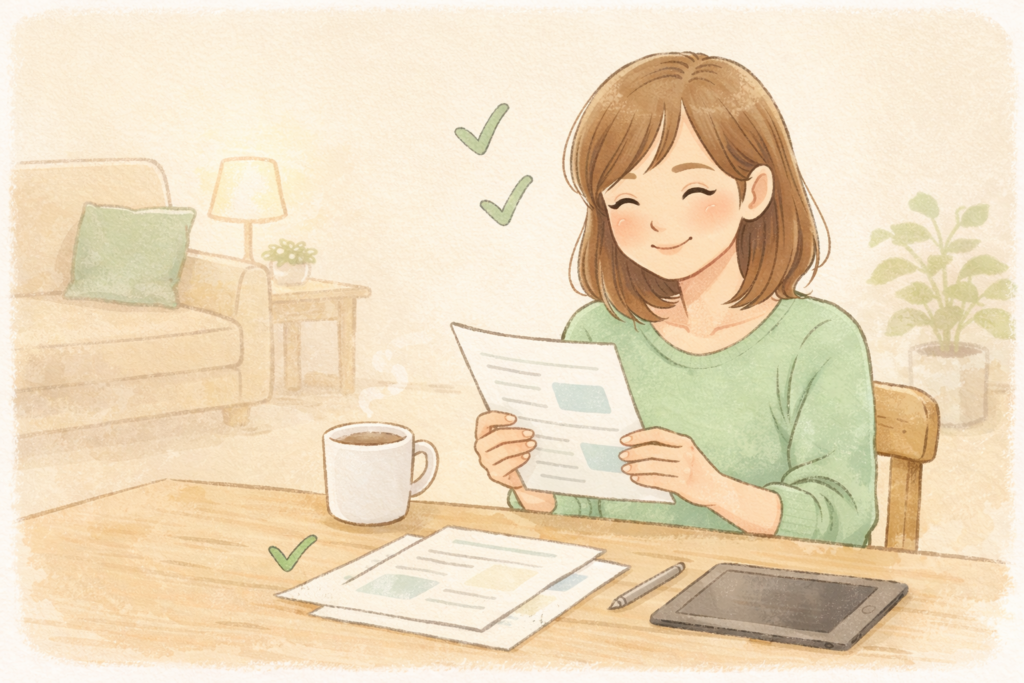 天神の資料請求をして安心したママの体験イメージ