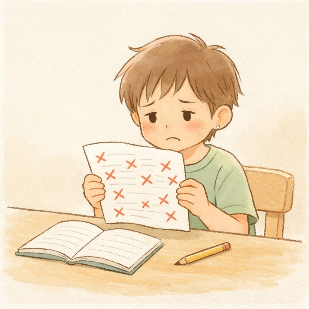 小学生が勉強を嫌いになる原因を表した家庭学習のイメージ