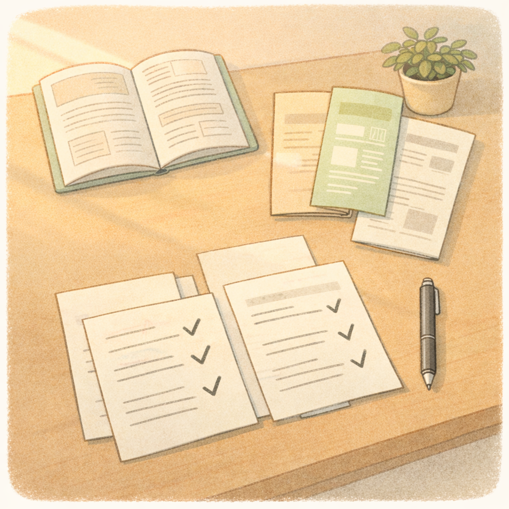 天神の無料資料請求でもらえる教材サンプルとパンフレットの内容確認イメージ